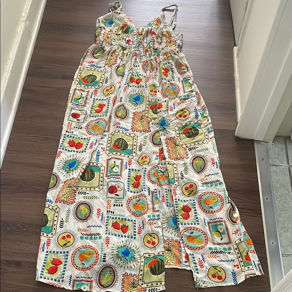 Inspired Heart Multicolor Graphic Feature Fruits Designs Women Dress Size L